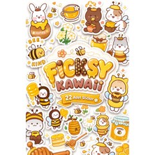Ficksy Kawaii Stili Sevimli Arı Sticker Seti - 22 Adet Etiket Çıkartma