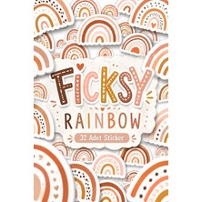 Ficksy Gökkuşağı Sticker Seti - 28 Adet Etiket Çıkartma
