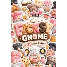 Ficksy Sevimli Şef Cücesi Sticker Seti - 29 Adet Etiket Çıkartma