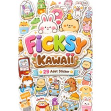 Ficksy Kawaii Stili Sevimli Hayvanlar Sticker Seti - 29 Adet Etiket Çıkartma