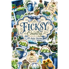 Ficksy Yaz Temalı Çiftlik Sticker Seti - 40 Adet Etiket Çıkartma