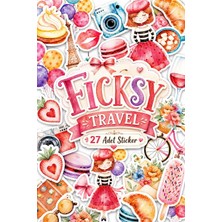 Ficksy Sevimli Genç Kız Paris'te Yaz Tatili, Seyahat Temalı Sticker Seti - 27 Adet Etiket Çıkartma