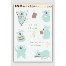 Ficksy Sevimli Koala Sticker Seti - 11 Adet Etiket Çıkartma