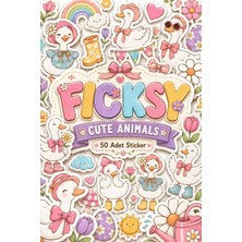 Ficksy Sevimli Ördek Sticker Seti - 50 Adet Etiket Çıkartma