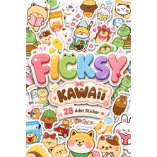 Ficksy Kawaii Stili Sevimli Hayvanlar Sticker Seti - 28 Adet Etiket Çıkartma
