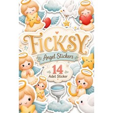 Ficksy Sevimli Melek Sticker Seti - 14 Adet Etiket Çıkartma