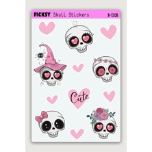 Ficksy Kuru Kafa Sticker Seti - 12 Adet Kurukafa Etiket Çıkartma