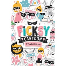 Ficksy Sevimli Süper Kız ve Arkadaşları Sticker Seti - 22 Adet Etiket Çıkartma