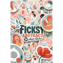 Ficksy Abstre Yuvarlak Sticker Seti - 24 Adet Etiket Çıkartma