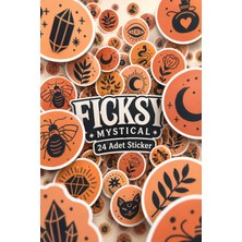 Ficksy Mistik Sticker Seti - 24 Adet Yuvarlak Etiket Çıkartma