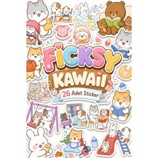 Ficksy Kawaii Stili Sevimli Anne Bebek Çocuk Hayatı Sticker Seti - 26 Adet Etiket Çıkartma