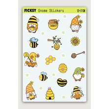 Ficksy Sevimli Bal Arısı Cücesi Sticker Seti - 16 Adet Etiket Çıkartma
