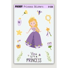 Ficksy Sevimli Prenses Sticker Seti - 13 Adet Etiket Çıkartma