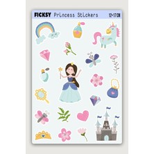 Ficksy Sevimli Prenses Sticker Seti - 20 Adet Etiket Çıkartma