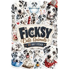 Ficksy Dalmaçyalı Köpek Sticker Seti - 25 Adet Dalmatian Dog Etiket Çıkartma