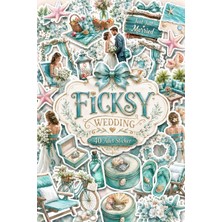 Ficksy Plaj Düğünü Sticker Seti - 40 Adet Etiket Çıkartma