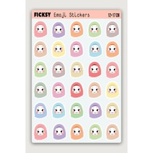 Ficksy Sevimli Emoji Sticker Seti - 30 Adet Muslim Islam Ramazan Etiket Çıkartma
