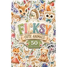 Ficksy Sevimli Orman Hayvanları Sticker Seti - 50 Adet Etiket Çıkartma