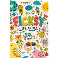 Ficksy Sevimli Hayvanlar Sticker Seti - 29 Adet Tavşan Kuş Kirpi Tilki Etiket Çıkartma