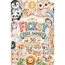 Ficksy Sevimli Hayvanlar Sticker Seti - 50 Adet Etiket Çıkartma