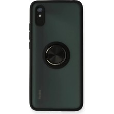 Xiaomi Redmi 9A Kılıf Montreal Yüzüklü Silikon Kapak - Siyah
