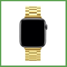 Bezos Watch 42MM Uyumlu Metal Baklalı Kordon - Gold Mgc
