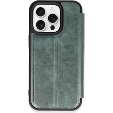 Apple Iphone 14 Pro Max Kılıf Flip Cover - Koyu Yeşil