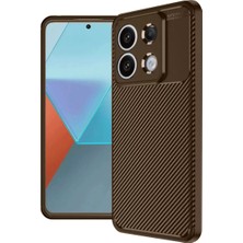 Xiaomi Redmi Note 13 Pro 4g Kılıf Auto Focus Karbon Kapak - Kahverengi