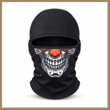 Bezos Unisex Şık Palyaço Desenli Balaklava Kışlık Tam Yüz Maske Termal Nefes Alan Esnek Kask Altı Boyunluk 22