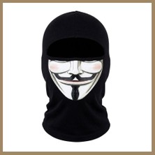 Bezos Unisex Anonymous Baskılı Balaklava 1 Adet Tek Beden Viskoz Kask Içi Motosiklet Maskesi · Renk: Siyah · Beden: Standart 22