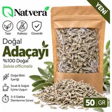 Natvera Doğal Adaçayı 50 gr – Kurutulmuş Yaprak Adaçayı (Salvia Officinalis) Bitki Çayı