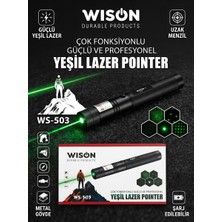 Wison WS-503 Yeşil Lazer (100MW Desen Başlıklı Şarjlı Yeşil Lazer Pointer)