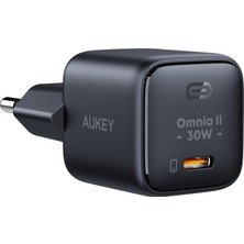 Aukey PA-B1L-BK 30W Omnia Iı Mini Gan Type-C Pd Destekli Şarj Adaptörü - Siyah