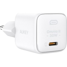 Aukey PA-B1L-WH 30W Omnia Iı Mini Gan Type-C Pd Destekli Şarj Adaptörü - Beyaz