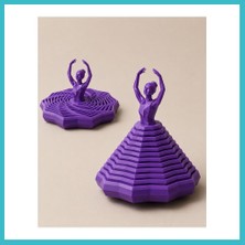 Defne Store 3D Baskı Balerin Figürlü Fidget Oyuncak - Hareketli Optik Illüzyon Masa Dekoru-Mor Dfnbez