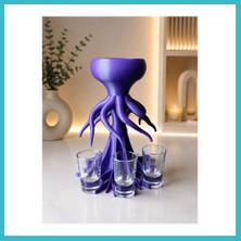 Defne Store 3D Baskı Ahtapot Shot Dispenser - Eğlenceli Bardak Dağıtıcı ve Masaüstü Sunum Aparatı Dfnbez