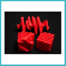 Defne Store 3D Baskı Fidget Puzzle Küp - Hareketli Dönüşebilen Stres Giderici Zeka Oyuncağı, Masaüstü Fidget Küp-Kırmızı Dfnbez