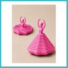 Defne Store 3D Baskı Balerin Figürlü Fidget Oyuncak - Hareketli Optik Illüzyon Masa Dekoru-Pembe Dfnbez