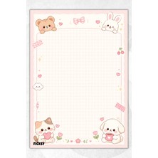 Ficksy A5 Bloknot Kareli Defter - 50 Yaprak - Memopad - Notepad - Not Defteri - Not Kağıdı