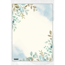 Ficksy A5 Çiçek Bloknot Çizgisiz Defter - 50 Yaprak - Memopad - Notepad - Not Defteri - Not Kağıdı