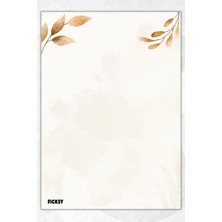 Ficksy A5 Çiçek Bloknot Çizgisiz Defter - 50 Yaprak - Memopad - Notepad - Not Defteri - Not Kağıdı