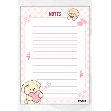 Ficksy A5 Köpek Bloknot Çizgili Defter - 50 Yaprak - Memopad - Notepad - Not Defteri - Not Kağıdı