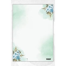 Ficksy A5 Çiçek Bloknot Çizgisiz Defter - 50 Yaprak - Memopad - Notepad - Not Defteri - Not Kağıdı