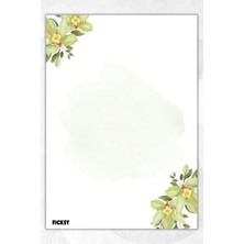 Ficksy A5 Çiçek Bloknot Çizgisiz Defter - 50 Yaprak - Memopad - Notepad - Not Defteri - Not Kağıdı