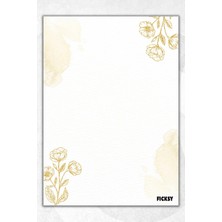 Ficksy A5 Çiçek Bloknot Çizgisiz Defter - 50 Yaprak - Memopad - Notepad - Not Defteri - Not Kağıdı