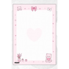 Ficksy A4 Bloknot Kareli Defter - 50 Yaprak - Memopad - Notepad - Not Defteri - Not Kağıdı