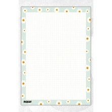 Ficksy A4 Bloknot Kareli Defter - 50 Yaprak - Memopad - Notepad - Not Defteri - Not Kağıdı