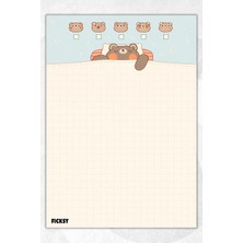 Ficksy A5 Bloknot Kareli Defter - 50 Yaprak - Memopad - Notepad - Not Defteri - Not Kağıdı