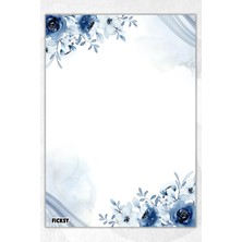 Ficksy A5 Çiçek Bloknot Çizgisiz Defter - 50 Yaprak - Memopad - Notepad - Not Defteri - Not Kağıdı