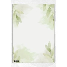 Ficksy A5 Çiçek Bloknot Çizgisiz Defter - 50 Yaprak - Memopad - Notepad - Not Defteri - Not Kağıdı